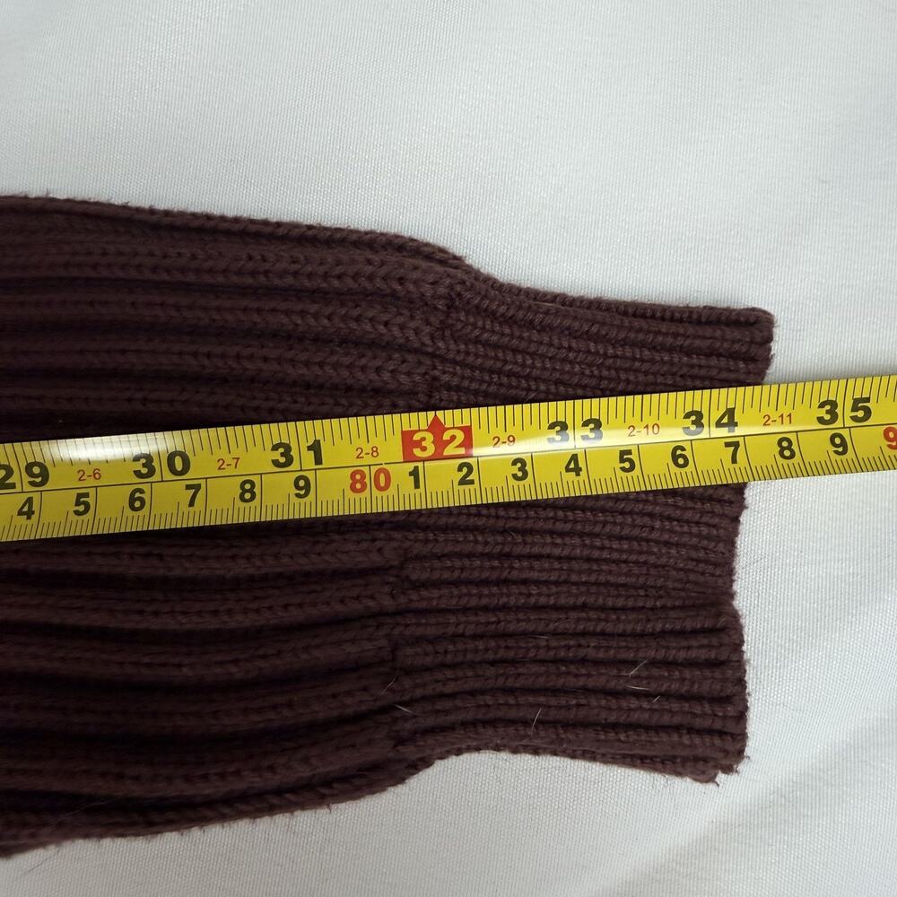 L.L. Bean Ribbed Cotton Full Zip Mock Neck Sweater XL Tall Burgundy Cardigan - Picture 8 of 8